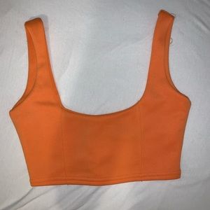 Orange Zip Up Crop Top